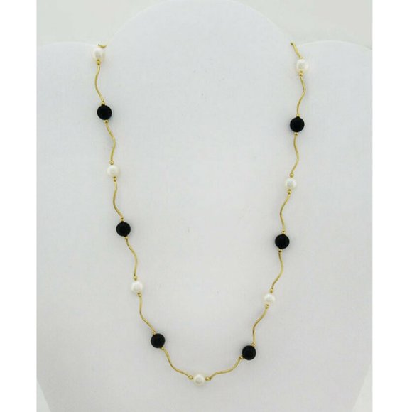 Genuine Tahitians Pearls Necklace 14k Yellow Gold